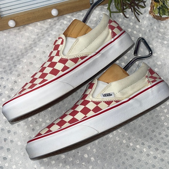 Vans Unisex Classic 721278 Red White Checkered Shoes Sneakers Size M 5.5 W 7. - Picture 2 of 6